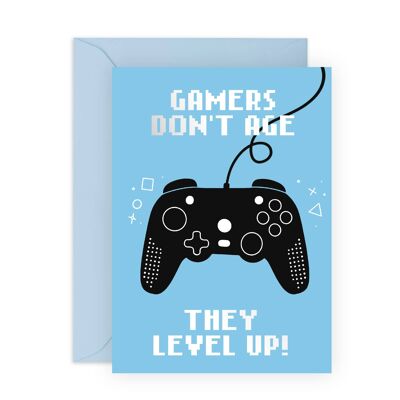 Gamer's Don't Age Geburtstagskarte | Umweltfreundlich, hergestellt in Großbritannien