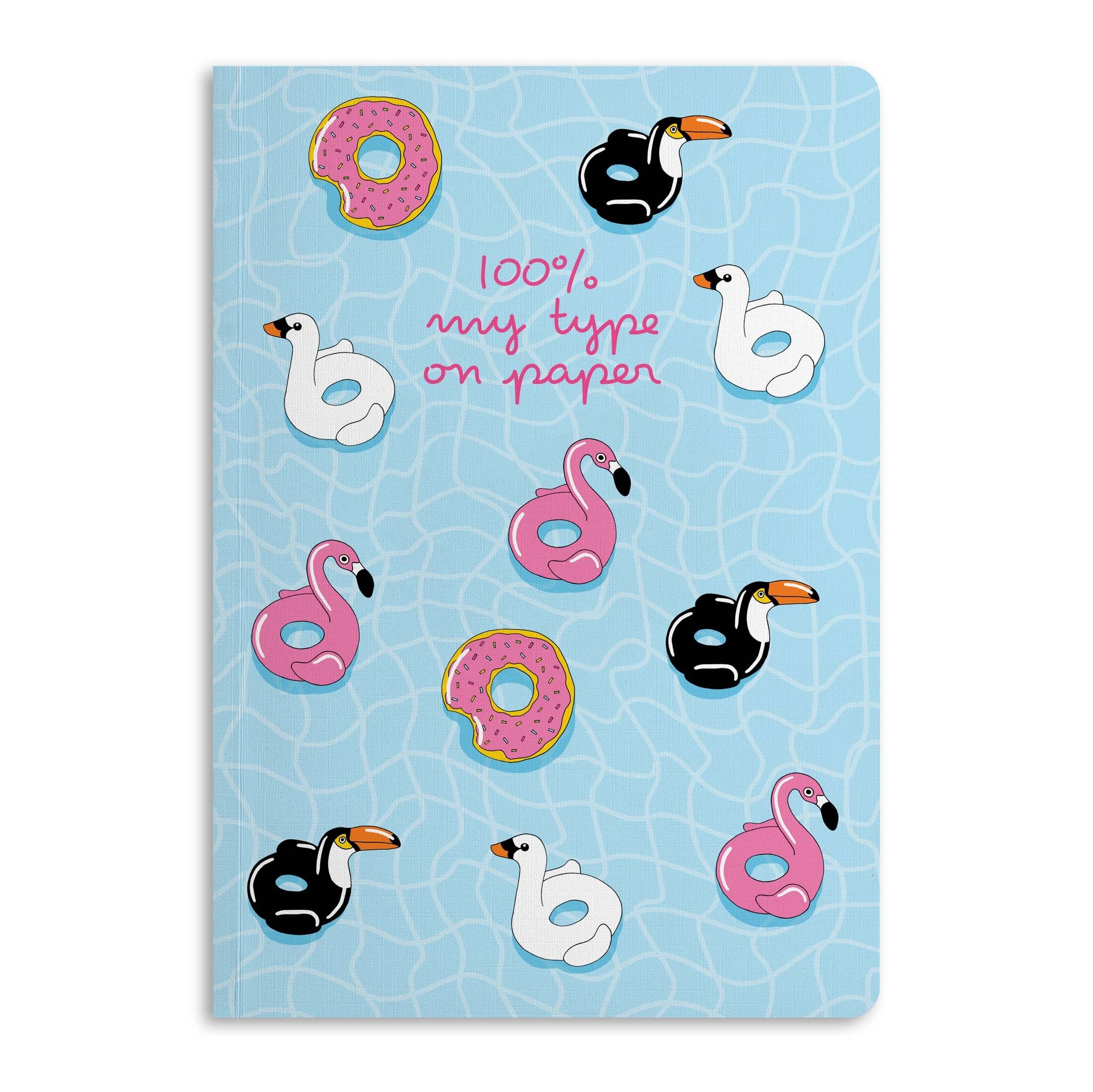 100% il mio tipo su taccuino di carta, diario a righe | Ecologico