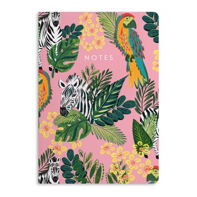 Zebra and Parrot Notebook, Ruled Journal | Eco-Friendly