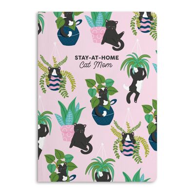 Stay-At-Home Cat Mom Notebook, Ruled Journal | Eco-Friendly