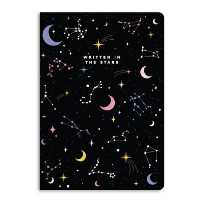 Écrit dans le carnet d'étoiles, journal ligné | Respectueux de la nature