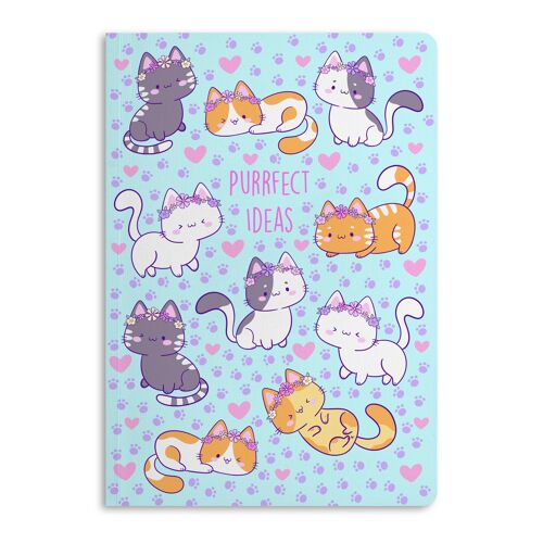 Purrfect Ideas Cute Notebook, Ruled Journal | Eco-Friendly