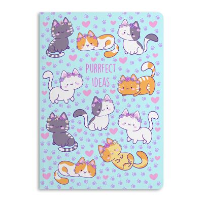 Purrfect Ideas Cute Notebook, Ruled Journal | Respetuoso del medio ambiente