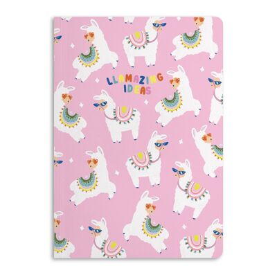 Llamazing Ideas Pink Notebook, Ruled Journal | Eco-Friendly