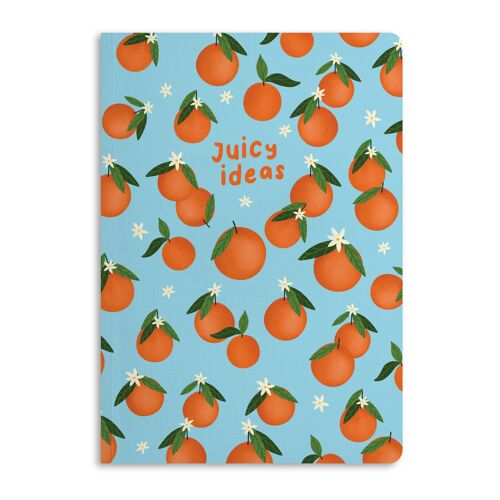 Juicy Ideas Orange Notebook, Ruled Journal | Eco-Friendly