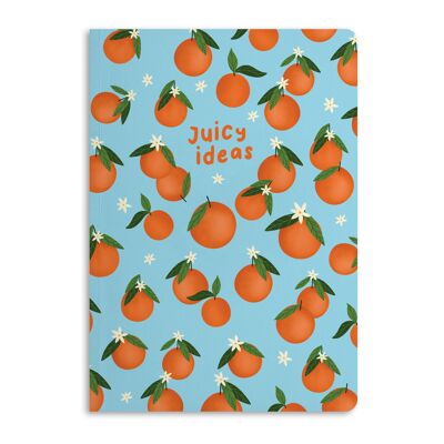 Juicy Ideas Orange Notizbuch, Liniertes Notizbuch | Umweltfreundlich