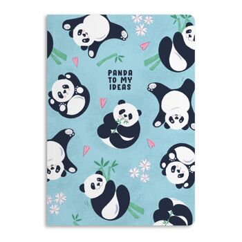 Carnet Panda To My Ideas, journal ligné | Respectueux de la nature 1