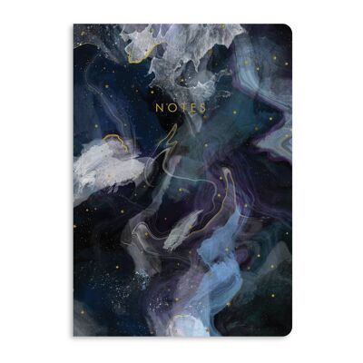 Notebook Galaxy ad acquerello, diario a righe | Ecologico