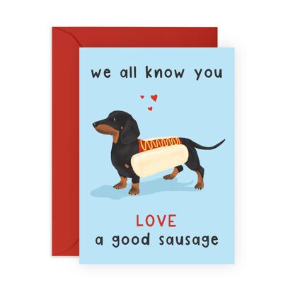 Amo una buona salsiccia Cute Love Card | Ecologico, prodotto nel Regno Unito