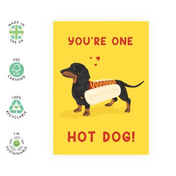 Vous êtes une carte mignonne d'amour de hot-dog | Respectueux de l'environnement, fabriqué au Royaume-Uni 2