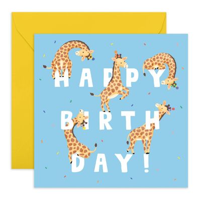 Giraffes Happy Birthday Card | Eco-Friendly, Made in UK