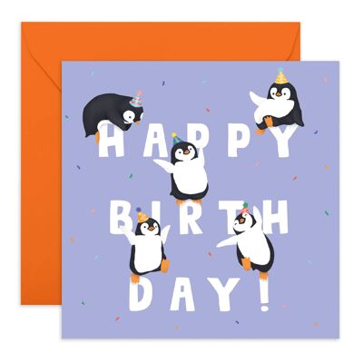 Carta di buon compleanno pinguini | Ecologico, prodotto nel Regno Unito
