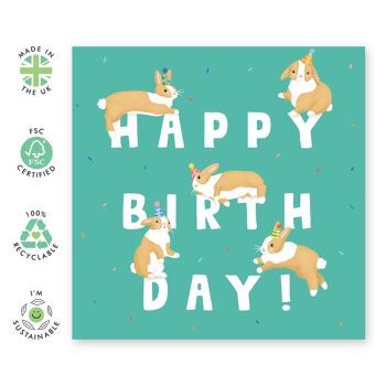 Carte de joyeux anniversaire de lapins | Respectueux de l'environnement, fabriqué au Royaume-Uni 2