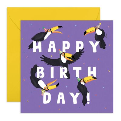 Carte de joyeux anniversaire toucans | Respectueux de l'environnement, fabriqué au Royaume-Uni