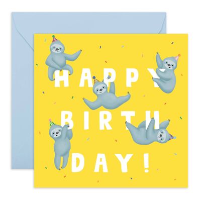 Sloths Happy Birthday Card | Eco-Friendly, Made in UK