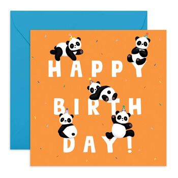 Carte Joyeux Anniversaire Pandas | Respectueux de l'environnement, fabriqué au Royaume-Uni 1