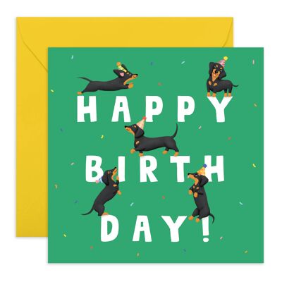Tarjeta del feliz cumpleaños de los perros | Respetuoso con el medio ambiente, fabricado en el Reino Unido.