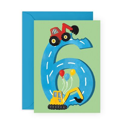 6to tarjeta de los excavadores del cumpleaños de <br> Agrega Estilo A Su Móvil! Respetuoso con el medio ambiente, fabricado en el Reino Unido.