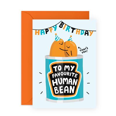Happy Birthday Human Bean Card | Eco-Friendly, Made in UK