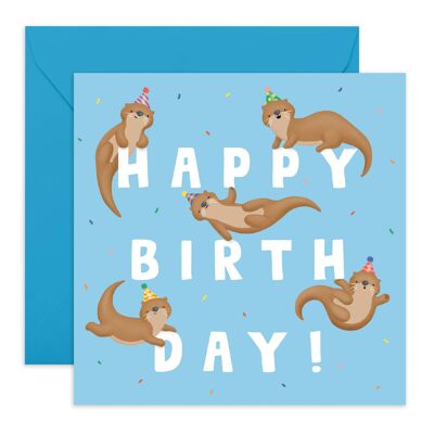 Scheda di buon compleanno delle lontre | Ecologico, prodotto nel Regno Unito