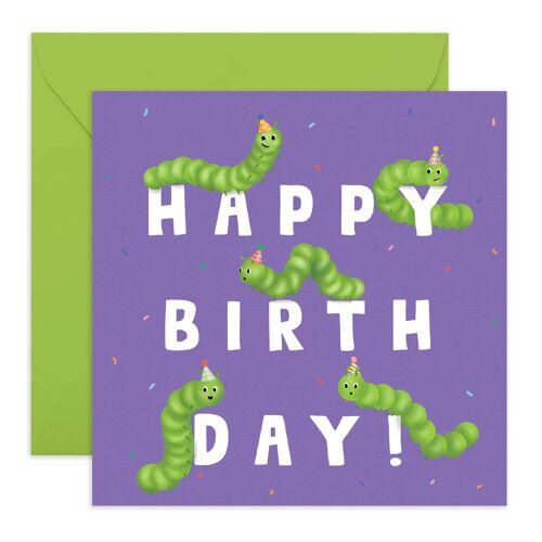 Caterpillars Happy Birthday Card | Eco-Friendly, Made in UK