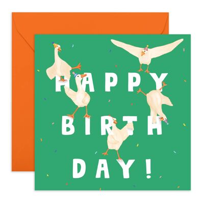 Tarjeta del feliz cumpleaños de los patos | Respetuoso con el medio ambiente, fabricado en el Reino Unido.