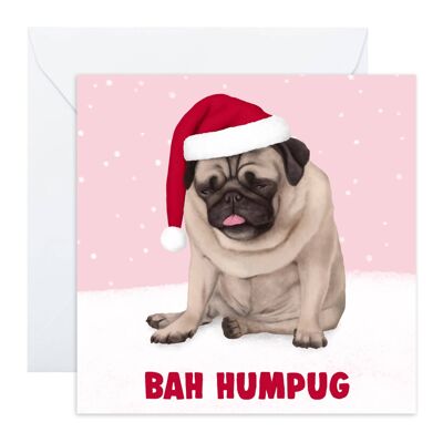 Tarjeta de Navidad del perro de Bah Humpug de <br> Agrega Estilo A Su Móvil! Respetuoso con el medio ambiente, fabricado en el Reino Unido.