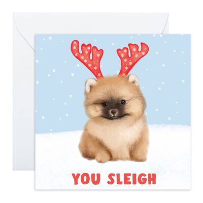 Cartolina di Natale con cucciolo di slitta | Ecologico, prodotto nel Regno Unito