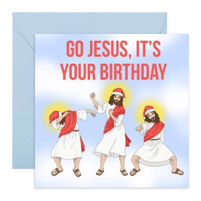 Va Jesús que es su tarjeta de cumpleaños | Respetuoso con el medio ambiente, fabricado en el Reino Unido.