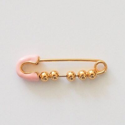 Pin lucky charm for baby girls as a gift for birth, soft pink