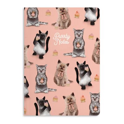 Purrty Notes Notebook, Ruled Journal | Eco-Friendly