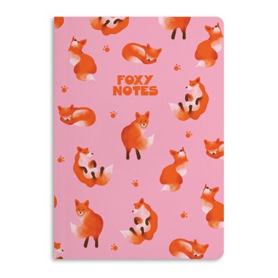 Foxy Notes Notebook, diario rayado | Respetuoso del medio ambiente