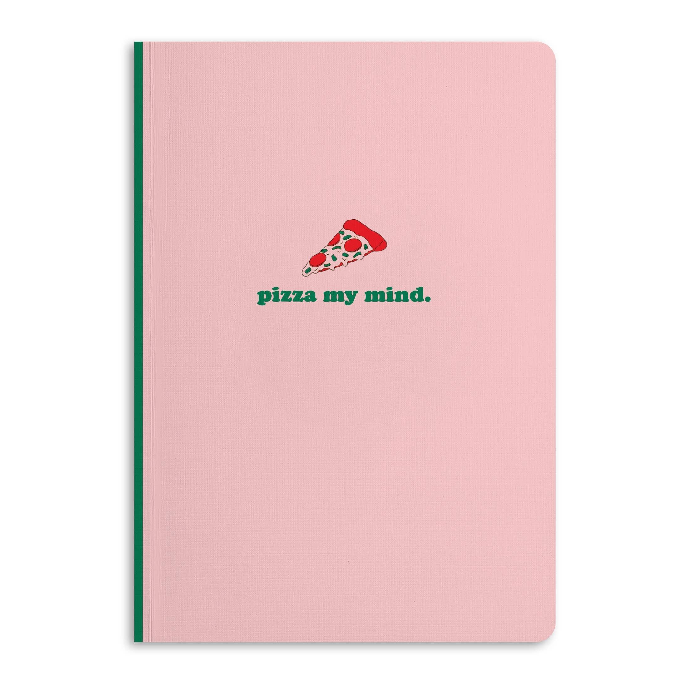 Pizza My Mind Notebook, Diario a righe | Ecologico