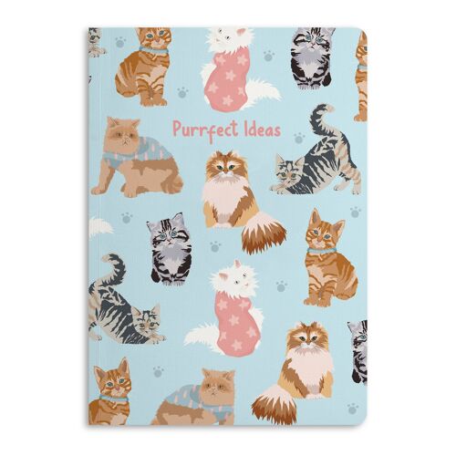 Purrfect Ideas Notebook, Ruled Journal | Eco-Friendly