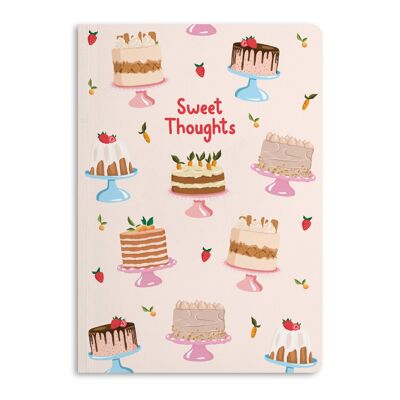 Cuaderno de pensamientos dulces, diario rayado | Respetuoso del medio ambiente