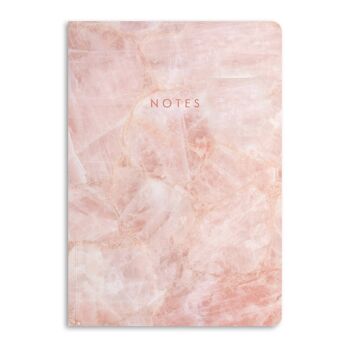 Notes Carnet de notes en marbre de quartz rose, Journal | Respectueux de la nature 1