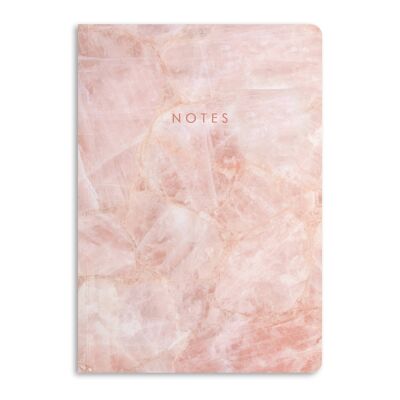 Notes Carnet de notes en marbre de quartz rose, Journal | Respectueux de la nature