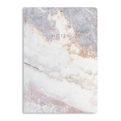 Cuaderno de notas de mármol, diario rayado | Respetuoso del medio ambiente