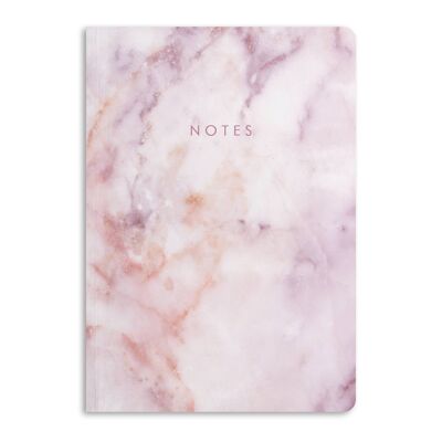 Carnet de notes en marbre rose, journal ligné | Respectueux de la nature