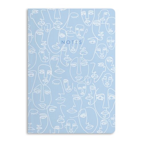 Lined Faces Notebook, Ruled Journal | Eco-Friendly
