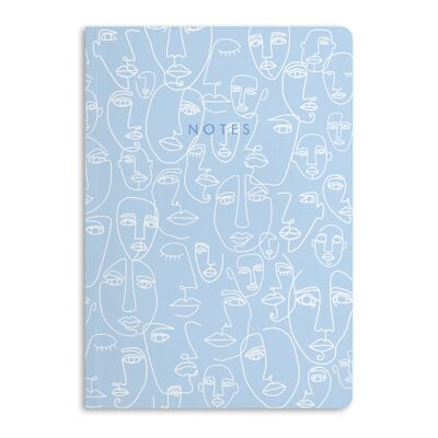 Carnet de visages lignés, journal ligné | Respectueux de la nature
