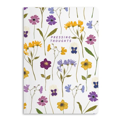 Pressing Thoughts Notebook, Ruled Journal | Eco-Friendly