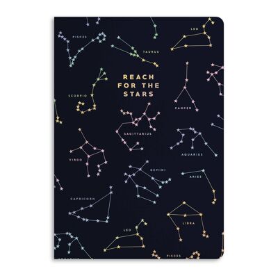 Greifen Sie nach den Sternen Notizbuch, liniertes Notizbuch | Umweltfreundlich