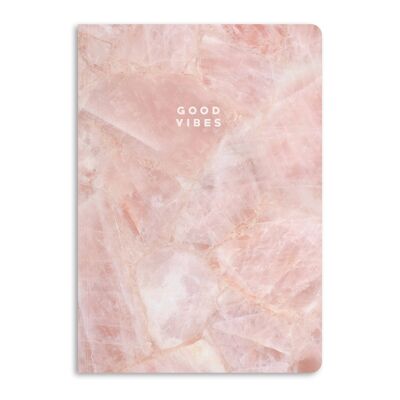 Cuaderno de mármol Good Vibes, diario rayado | Respetuoso del medio ambiente
