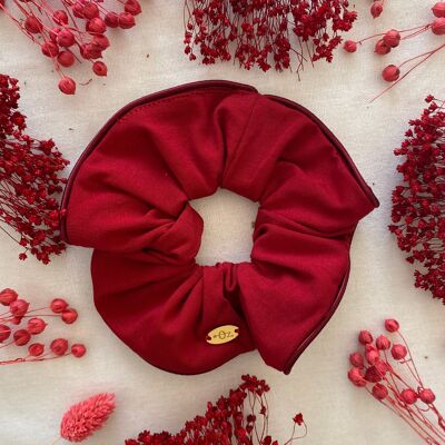 Lola chili red organic cotton scrunchie