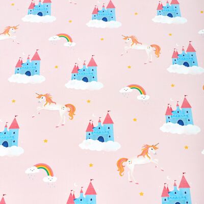 Unicorns & Castles Wrapping Paper Sheet. Recyclable