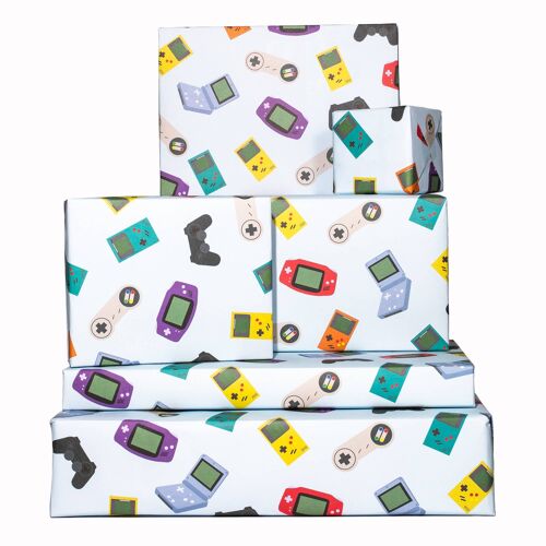 Retro Games Wrapping Paper | Recyclable, Made in UK