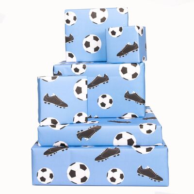 Hoja de papel de regalo para botas de fútbol. Reciclable, fabricado en el Reino Unido.