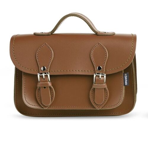 Handmade Leather Micro Satchel Plus - Chestnut