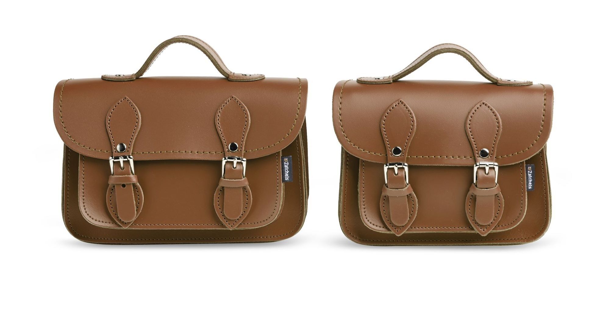 Micro Satchel Plus en Cuir Fait Main - Châtaigne